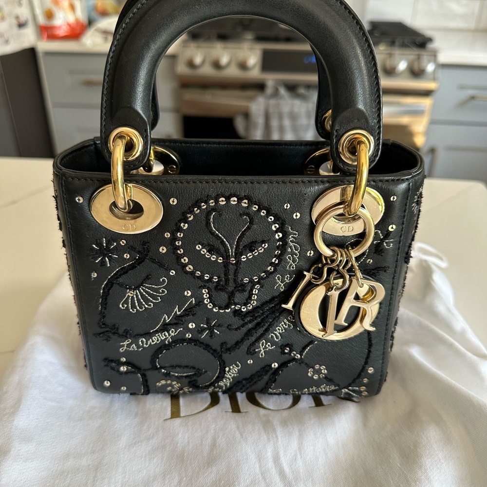 Dior Black Mini Bag with Gold Accents